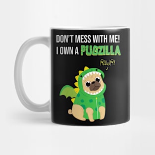 Pug dog PUGZILLA funny design Mug